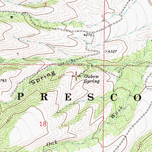 Topographic Map of Oxbow Spring, AZ