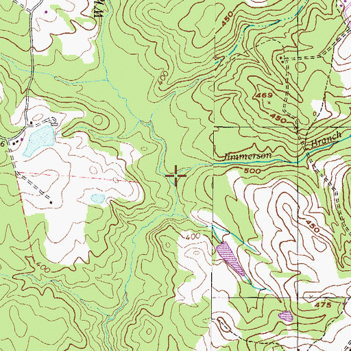 Topographic Map of Jimmerson Branch, GA