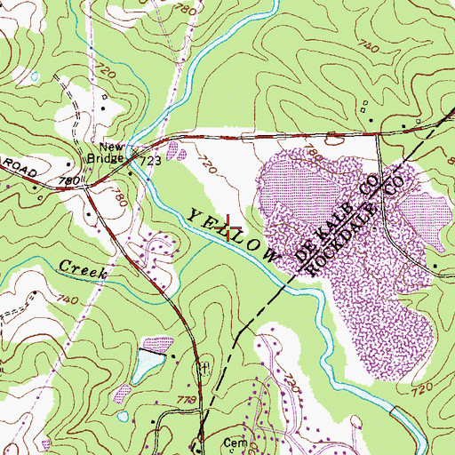 Topographic Map of Johnson Creek, GA