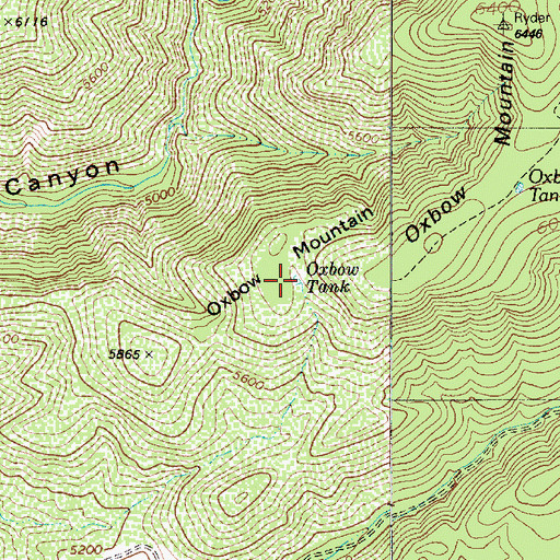 Topographic Map of Oxbow Tank, AZ