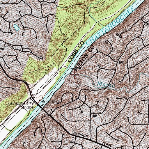 Topographic Map of March Creek, GA