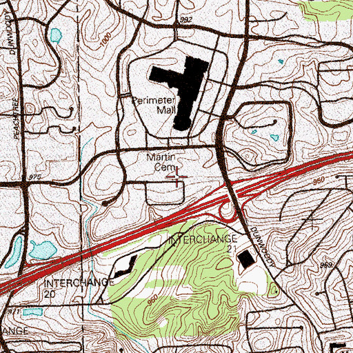 Topographic Map of Stephen Martin Cemetery, GA