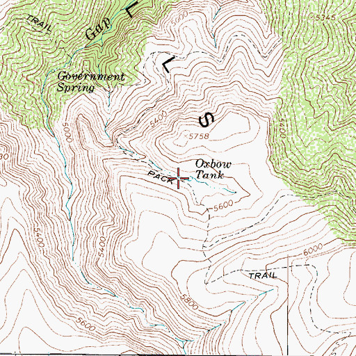 Topographic Map of Oxbow Tank, AZ