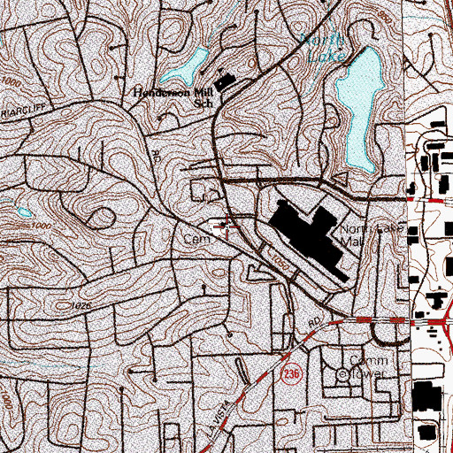 Topographic Map of Midway Church, GA