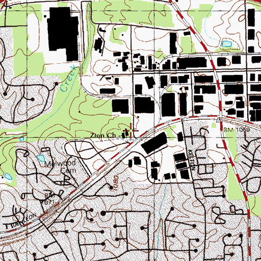 Topographic Map of Mount Pleasant Church, GA