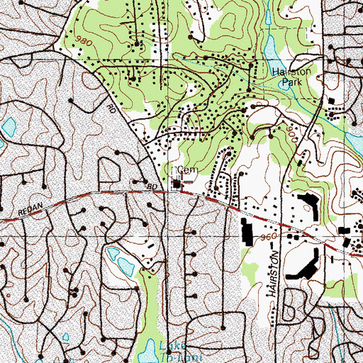 Topographic Map of Mountain View Church, GA