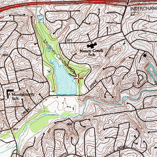 Topographic Map of Murphy Cadler Park, GA