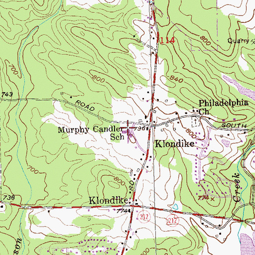 Topographic Map of Murphey Candler Elementary School, GA