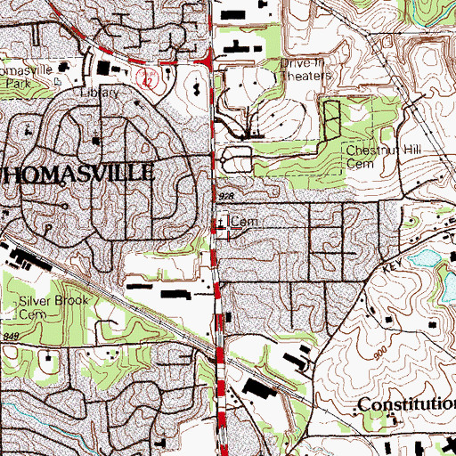 Topographic Map of New Hope Church, GA