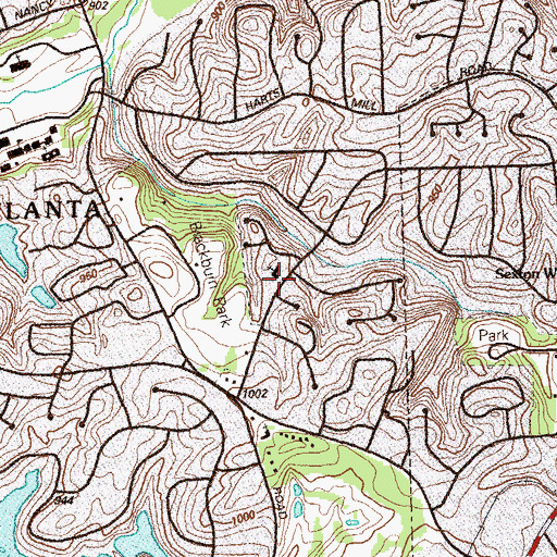 Topographic Map of Oglethorpe Church, GA