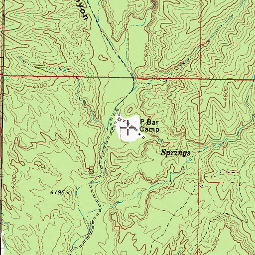 Topographic Map of P Bar Camp, AZ