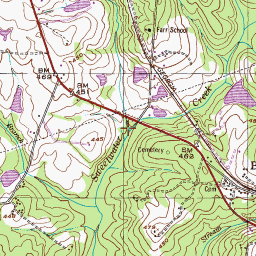 Topographic Map of Pegaham Branch, GA