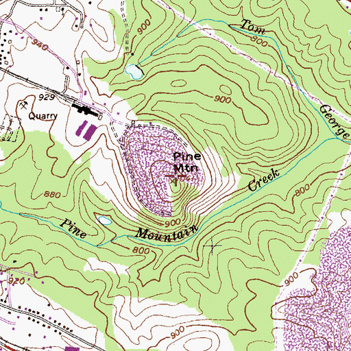 Topographic Map of Pine Mountain, GA