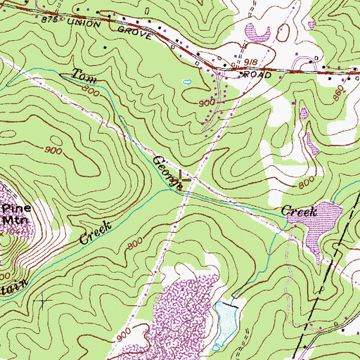 Topographic Map of Pine Mountain Creek, GA
