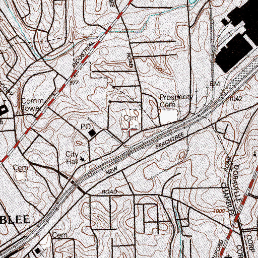 Topographic Map of Prospect Church, GA