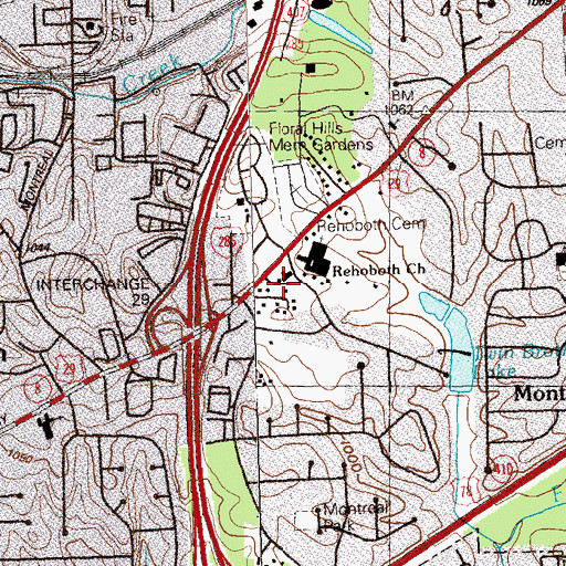 Topographic Map of Rehoboth Church, GA