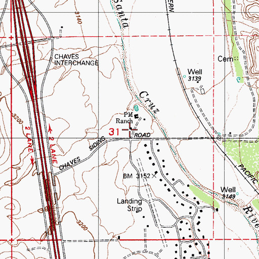 Topographic Map of P M Ranch, AZ