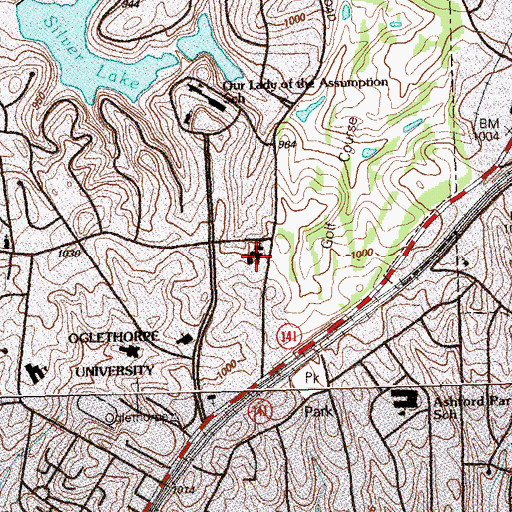 Topographic Map of Saint Martin in the Fields Church, GA