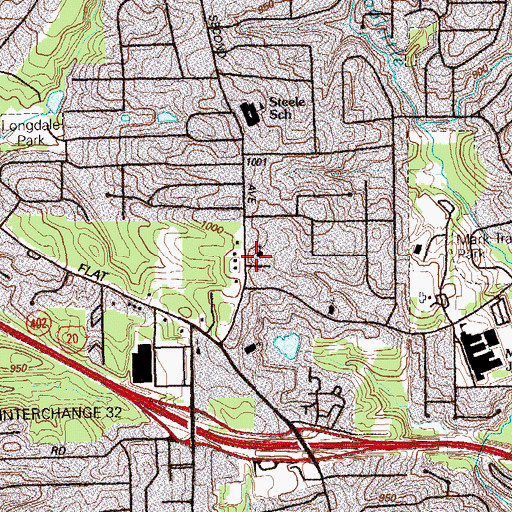 Topographic Map of Second Avenue Church, GA