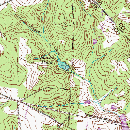 Topographic Map of Shields Pond, GA