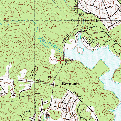 Topographic Map of Smith Cemetery, GA