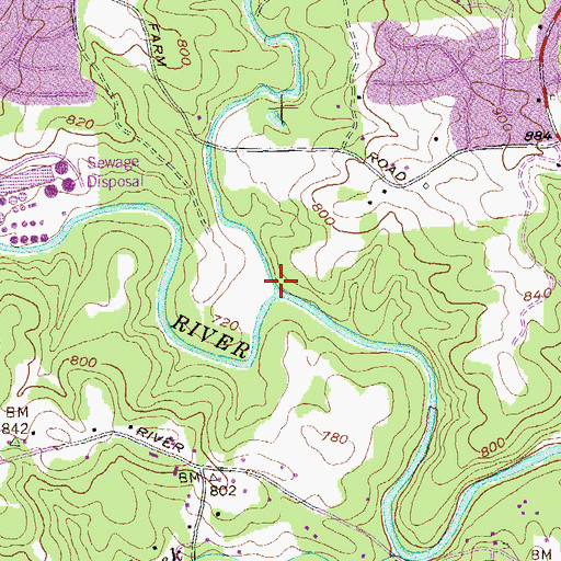 Topographic Map of Snapfinger Creek, GA
