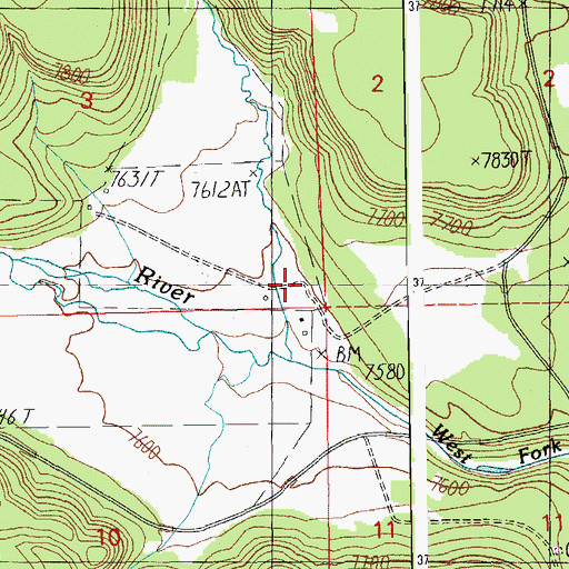 Topographic Map of P S Ranch, AZ