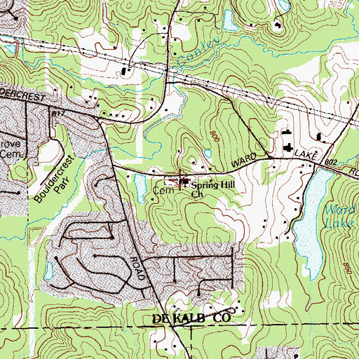 Topographic Map of Spring Hill Church, GA