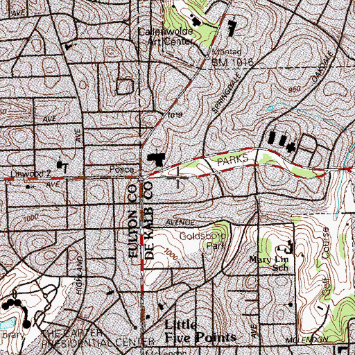 Topographic Map of Springdale Park, GA