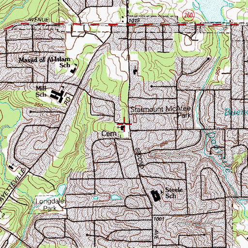 Topographic Map of Stamps Chapel, GA