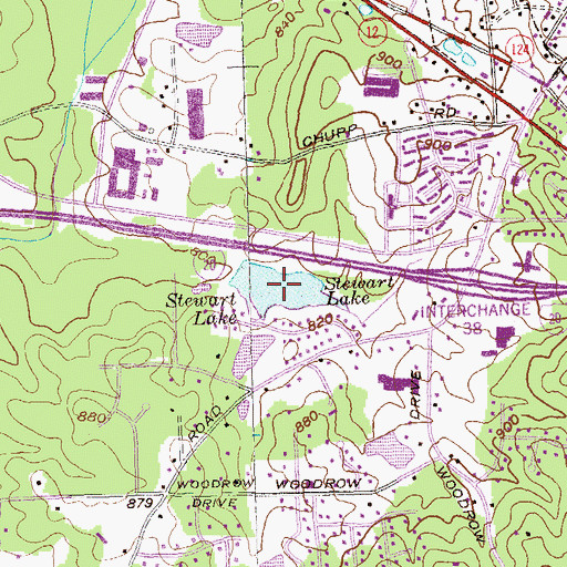 Topographic Map of Stewart Lake, GA