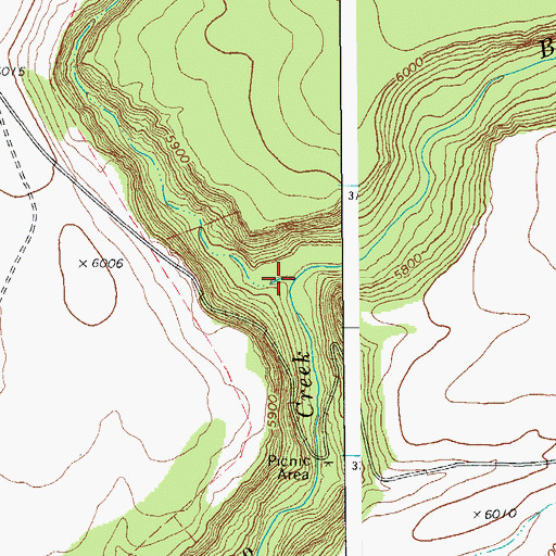 Topographic Map of Corn Creek, AZ