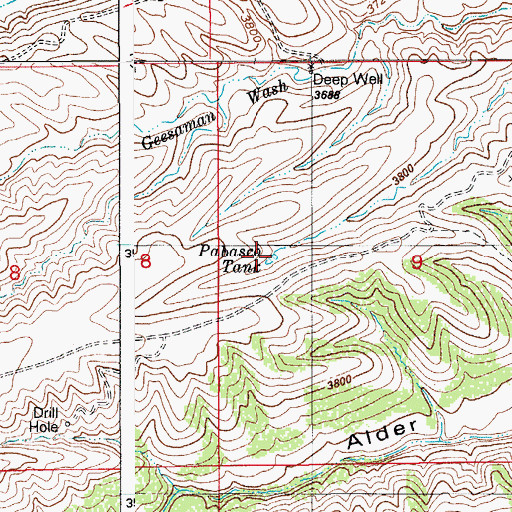 Topographic Map of Pabasco Tank, AZ