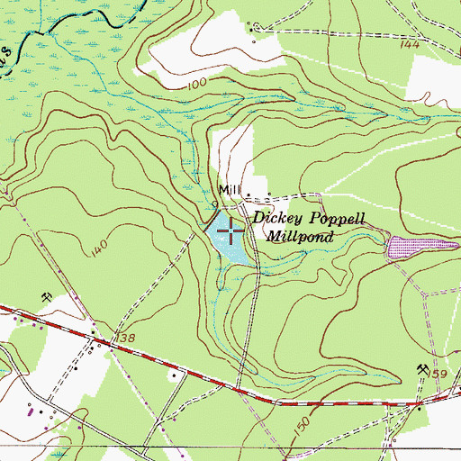 Topographic Map of Maggies Lake, GA