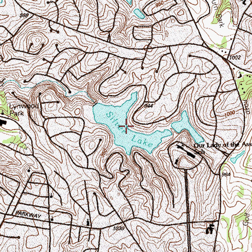 Topographic Map of Silver Lake, GA