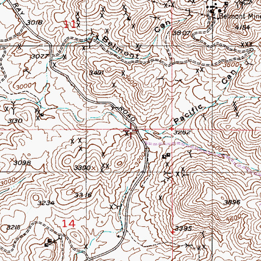 Topographic Map of Pacific Canyon, AZ