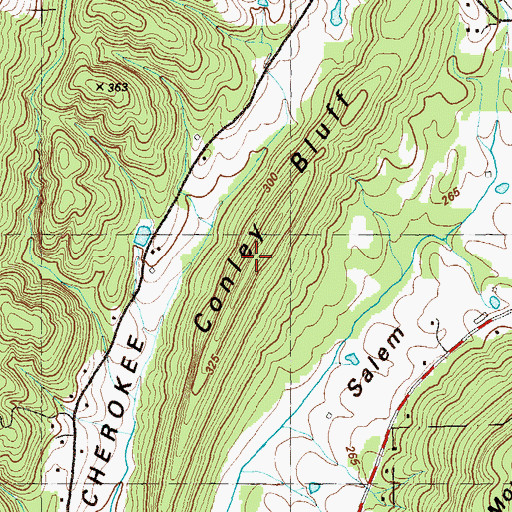 Topographic Map of Conley Bluff, GA
