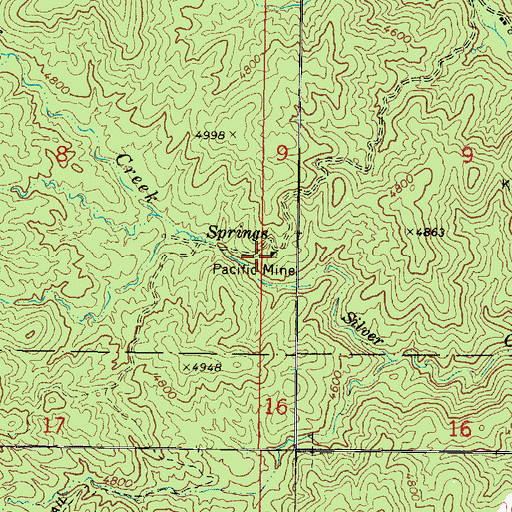 Topographic Map of Pacific Mine, AZ