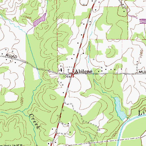 Topographic Map of Abilene, GA