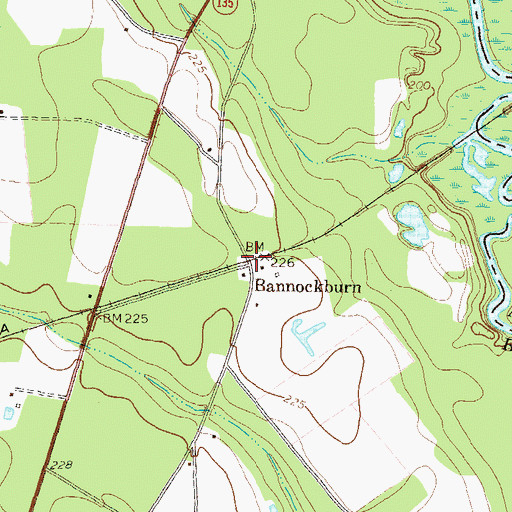 Topographic Map of Bannockburn, GA