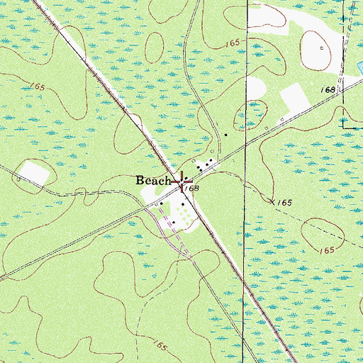 Topographic Map of Beach, GA