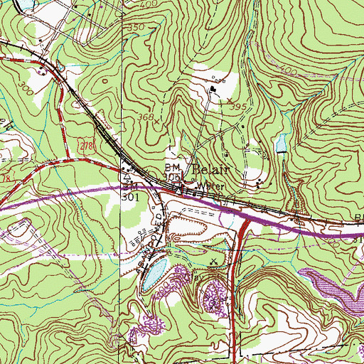Topographic Map of Belair, GA