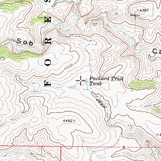 Topographic Map of Packard Trail Tank, AZ