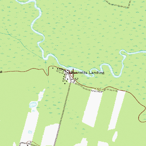 Topographic Map of Bennetts Landing, GA