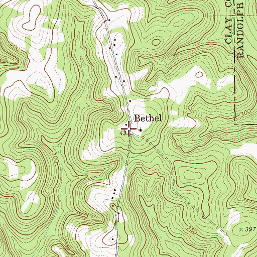 Topographic Map of Bethel, GA