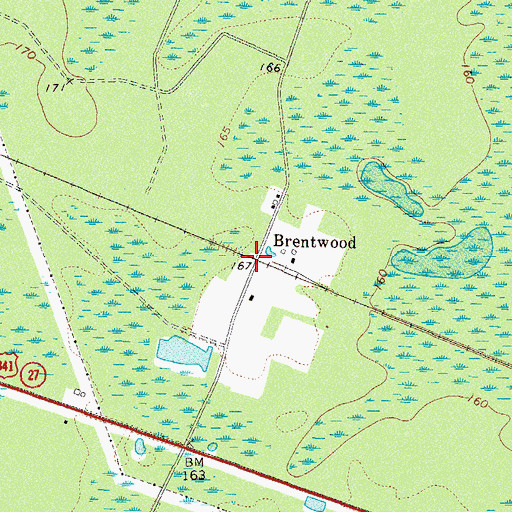 Topographic Map of Brentwood, GA