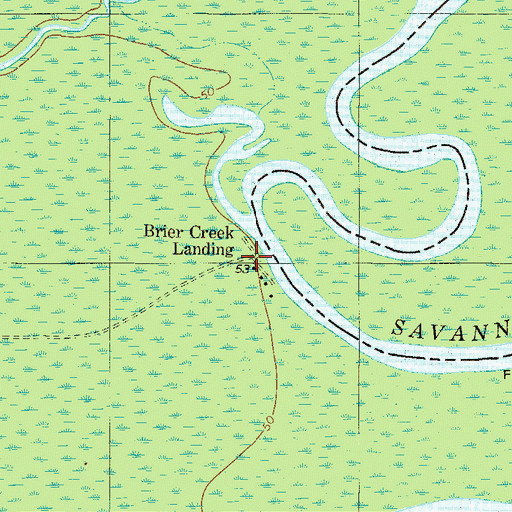 Topographic Map of Brier Creek Landing, GA