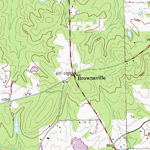 Topographic Map of Brownsville, GA
