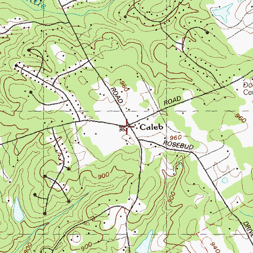 Topographic Map of Caleb, GA