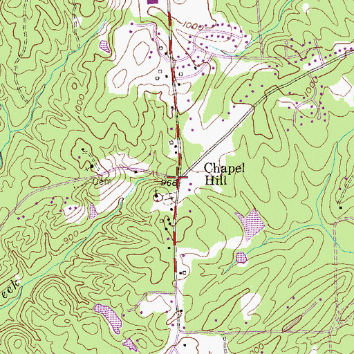Topographic Map of Chapel Hill, GA